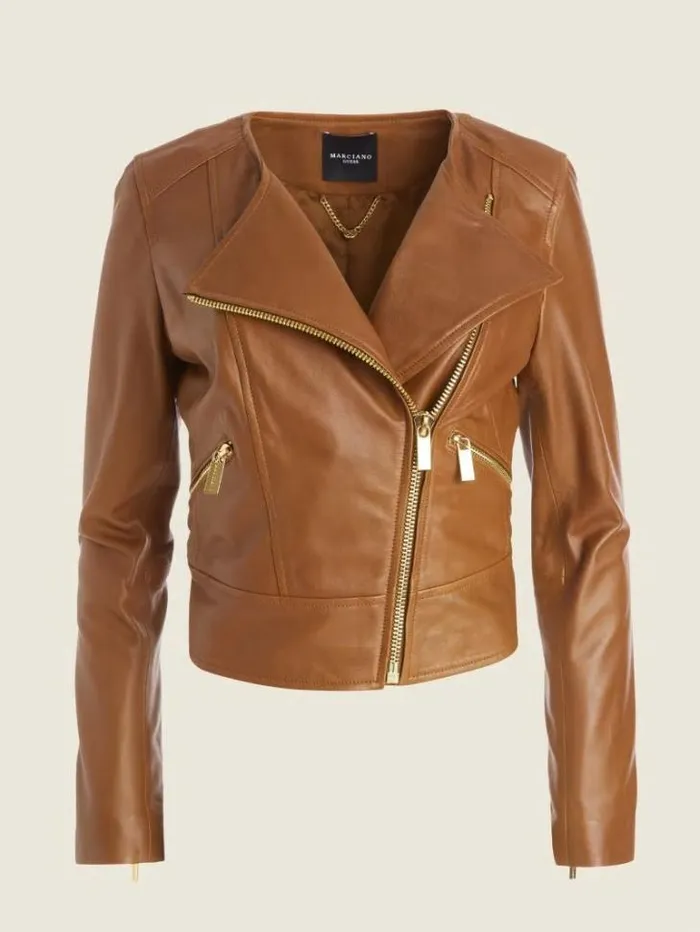 Jackets Women Marciano Rylee Leather Jacket Emperor Brown