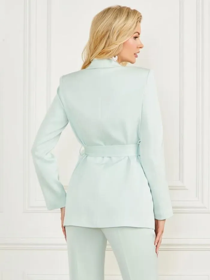 Jackets Women Marciano Valia Satin Blazer Peaceful Sky Jackets Women Marciano Valia Satin Blazer Peaceful Sky