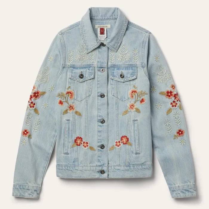 Jackets Women Stetson Embroidered Denim Jacket Blue