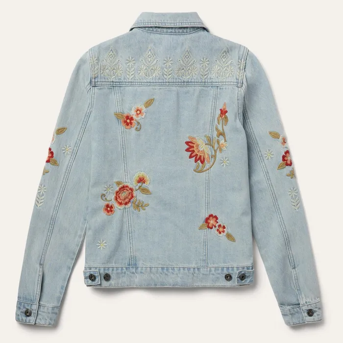 Jackets Women Stetson Embroidered Denim Jacket Blue