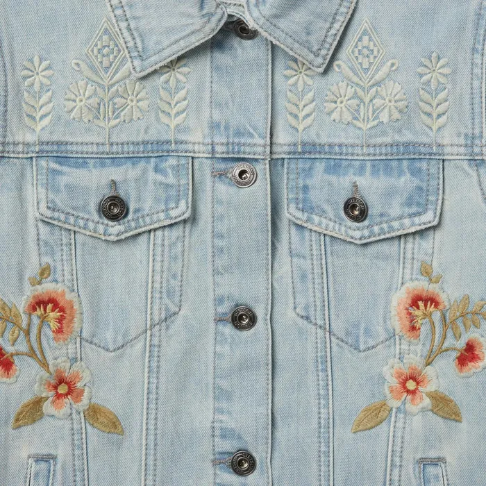 Jackets Women Stetson Embroidered Denim Jacket Blue