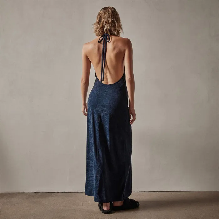 James Perse DressesJumpsuits Stretch Velvet Halter Dress Constellation 8211 Women