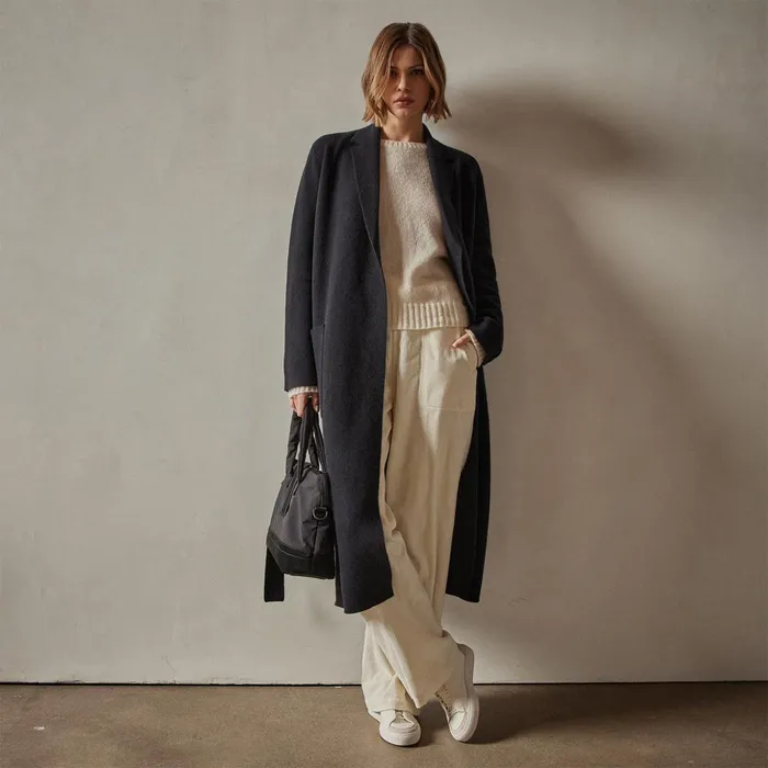 James Perse JacketsOuterwear Belted Cashmere Coat Black 8211 Women