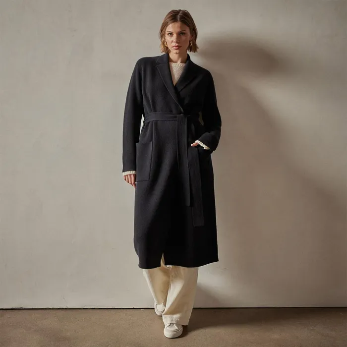 James Perse JacketsOuterwear Belted Cashmere Coat Black 8211 Women