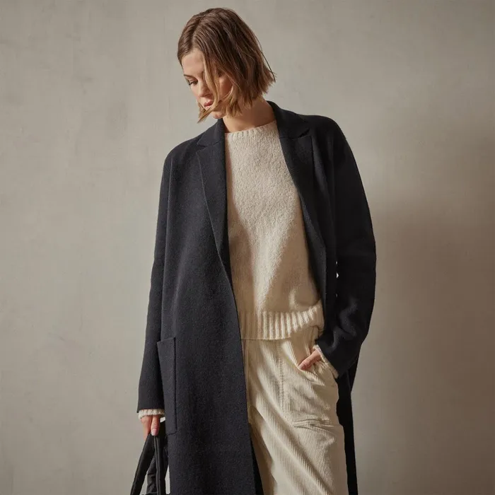 James Perse JacketsOuterwear Belted Cashmere Coat Black 8211 Women