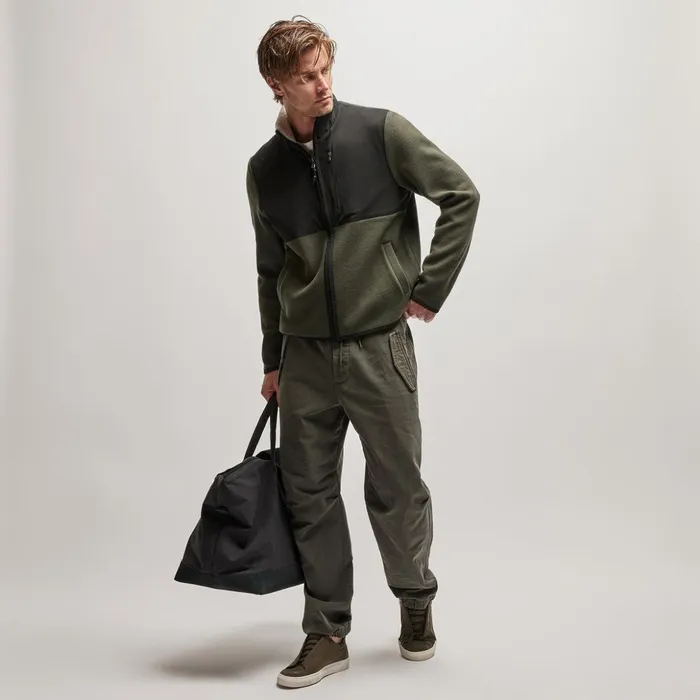 James Perse JacketsOuterwear Wool Jersey Mixed Media Jacket Dark Oliveblack 8211 Men James Perse JacketsOuterwear Wool Jersey Mixed Media Jacket Dark Oliveblack 8211 Men