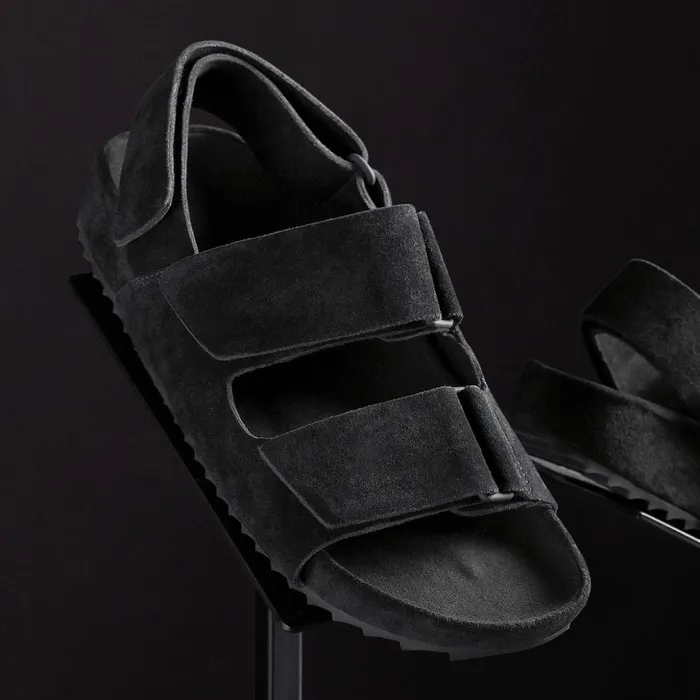 James Perse Sandals WomenSINGLEQUOTEADDEDs Double Strap Velcro Sandal Black 8211 Women