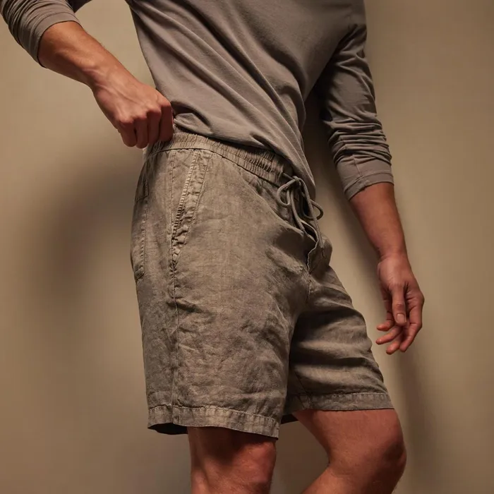 James Perse Shorts Relaxed Fit Linen Short Silver Grey Pigment 8211 Men