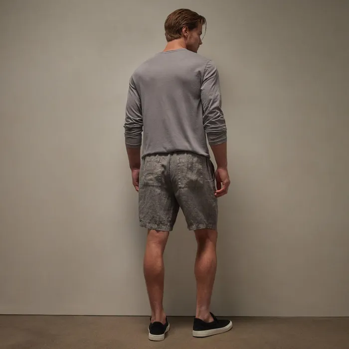 James Perse Shorts Relaxed Fit Linen Short Silver Grey Pigment 8211 Men