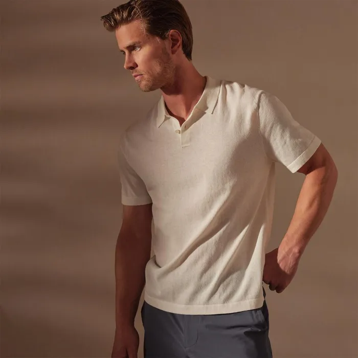 James Perse Sweaters San Jacinto Knit Polo White 8211 Men