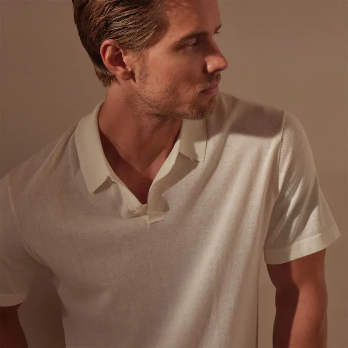 James Perse Sweaters San Jacinto Knit Polo White 8211 Men