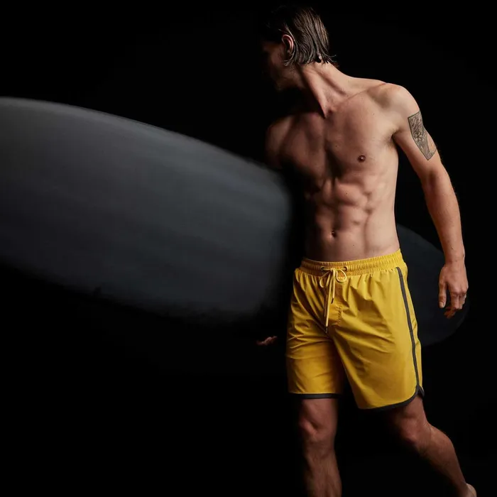 James Perse Swimwear Curved Hem Boardshort Crocuscarbon 8211 Men