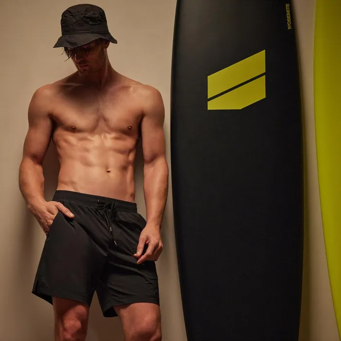 James Perse Swimwear Split Hem Boardshort Black 8211 Men