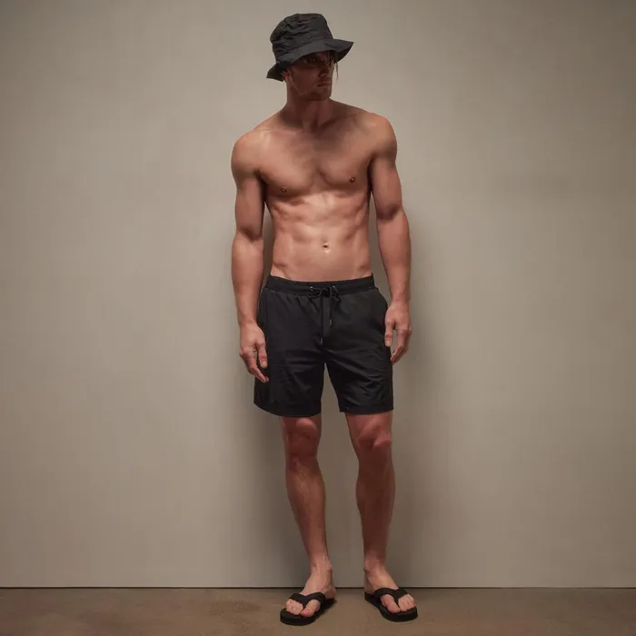 James Perse Swimwear Split Hem Boardshort Black 8211 Men
