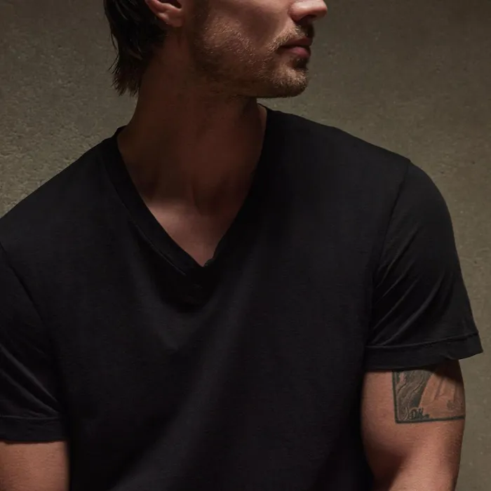 James Perse TShirts Clear Jersey V Neck Black 8211 Men
