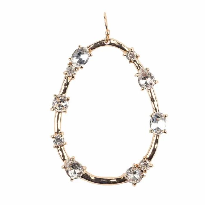 Kenneth Jay Lane Clear Crystal Earrings Women Crystal Oval Pierced Earrings