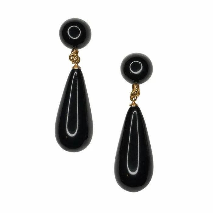 Kenneth Jay Lane Dark Color Earrings Women Black Teardrop Pierced Or Clip Earrings Kenneth Jay Lane Dark Color Earrings Women Black Teardrop Pierced Or Clip Earrings