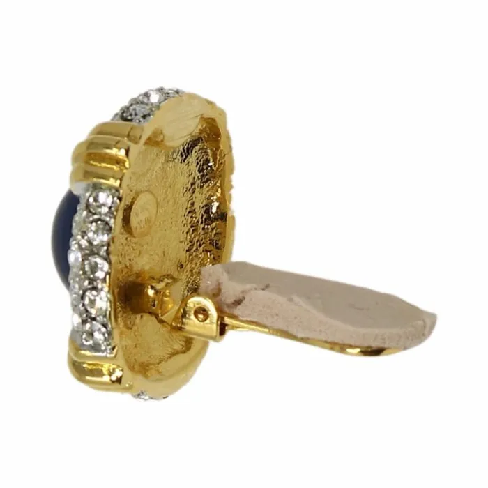 Kenneth Jay Lane Dark Color Earrings Women Two Tone Sapphire Crystal Earring Kenneth Jay Lane Dark Color Earrings Women Two Tone Sapphire Crystal Earring