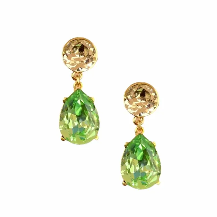 Kenneth Jay Lane Dark Color Gem Earrings Women Jonquil and Peridot Teardrop Pierced Earring Kenneth Jay Lane Dark Color Gem Earrings Women Jonquil and Peridot Teardrop Pierced Earring