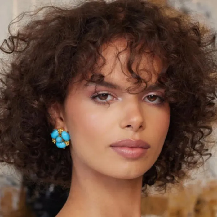 Kenneth Jay Lane Light Color Earrings Women Turquoise Cabochon Cluster Pierced Earrings Kenneth Jay Lane Light Color Earrings Women Turquoise Cabochon Cluster Pierced Earrings