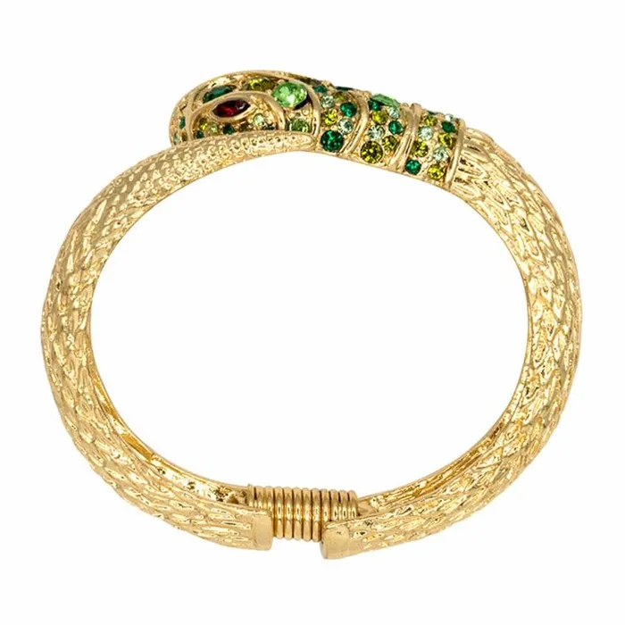 Kenneth Jay Lane Light Color Gem Bracelets Women Multi Green Snake Head Bracelet