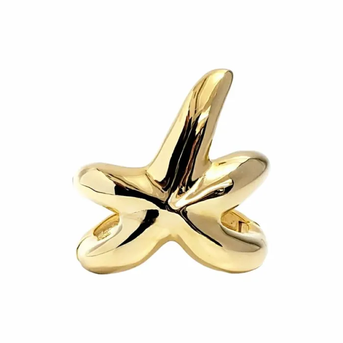 Kenneth Jay Lane Metallic Finish Bracelets Women Vintage Polished Gold Starfish Bracelet