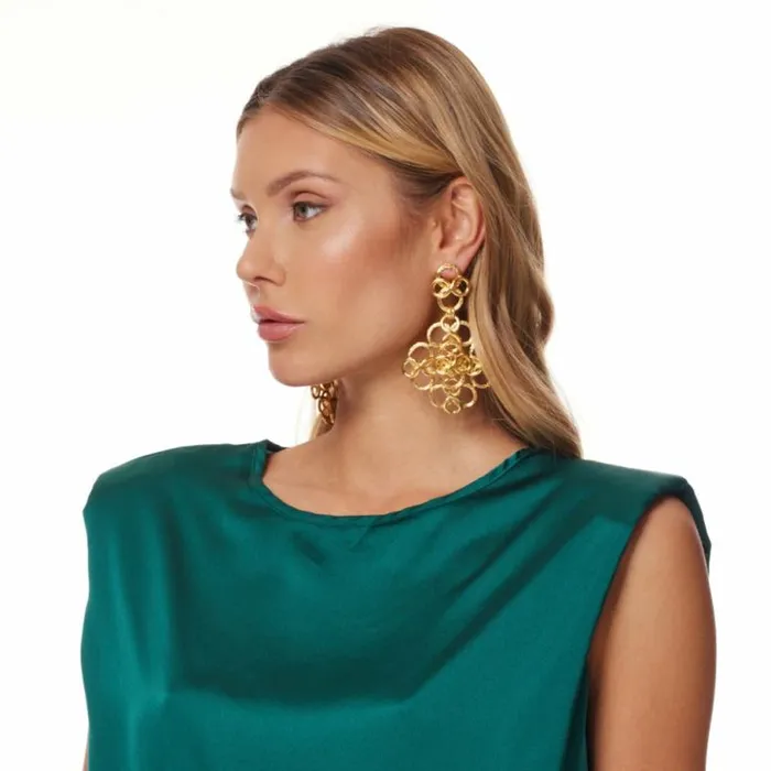Kenneth Jay Lane Metallic Finish Earrings Women Fancy Swirl Clip Earrings Kenneth Jay Lane Metallic Finish Earrings Women Fancy Swirl Clip Earrings