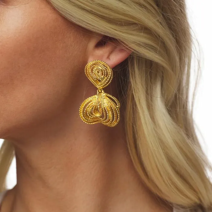 Kenneth Jay Lane Metallic Finish Earrings Women Textured Cluster Drop Post Earring Kenneth Jay Lane Metallic Finish Earrings Women Textured Cluster Drop Post Earring