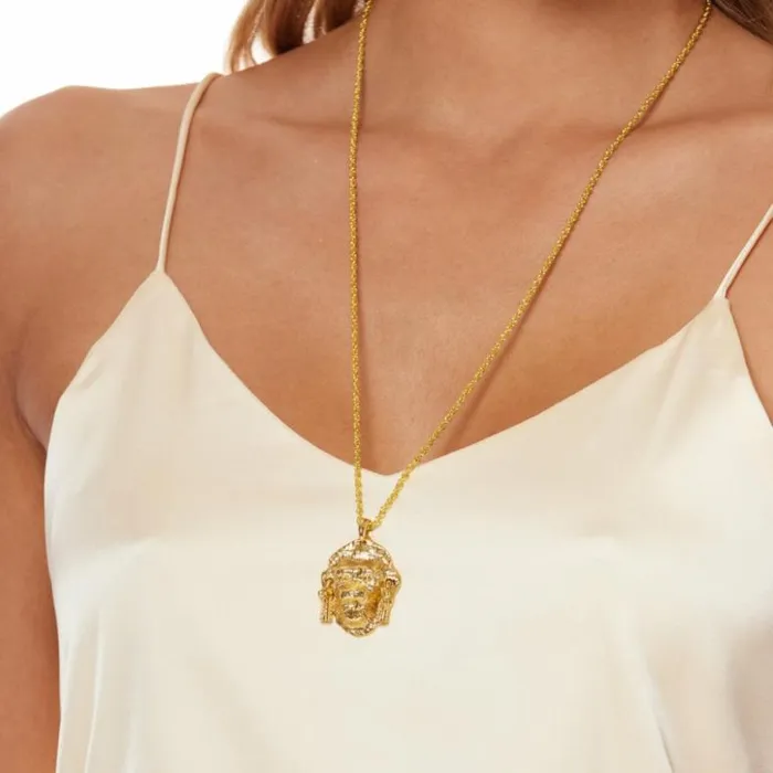 Kenneth Jay Lane Metallic Finish Necklaces Women Gold Lion Head Pendant Lobster Claw Necklace Kenneth Jay Lane Metallic Finish Necklaces Women Gold Lion Head Pendant Lobster Claw Necklace
