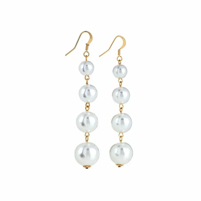 Kenneth Jay Lane Pearl Earrings Women Pearl Drop Fish Hook Earrings