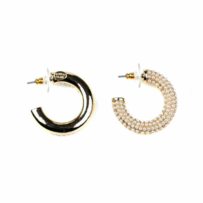 Kenneth Jay Lane Pearl Earrings Women Polished Gold And Pearl Hoop Earring Kenneth Jay Lane Pearl Earrings Women Polished Gold And Pearl Hoop Earring