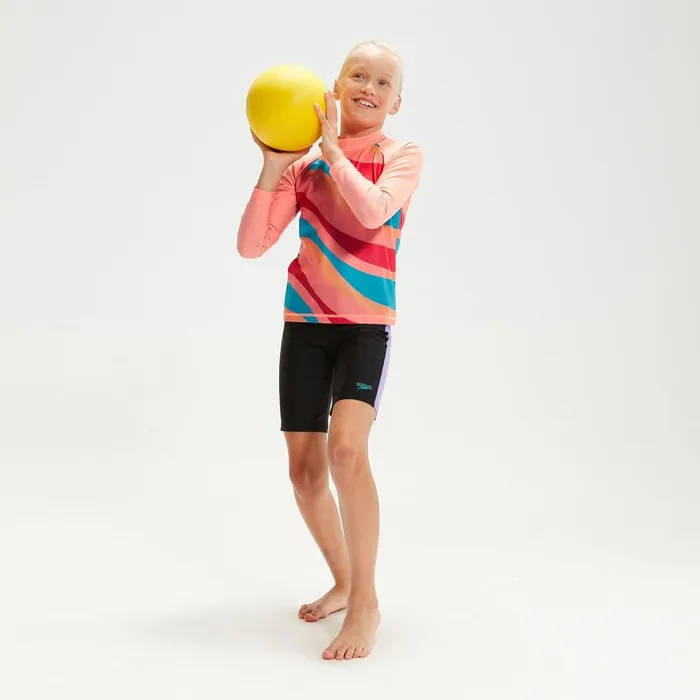 Kids Girl039s Rash Vests Speedo Girls039 Long Sleeve Rash Top CoralAqua