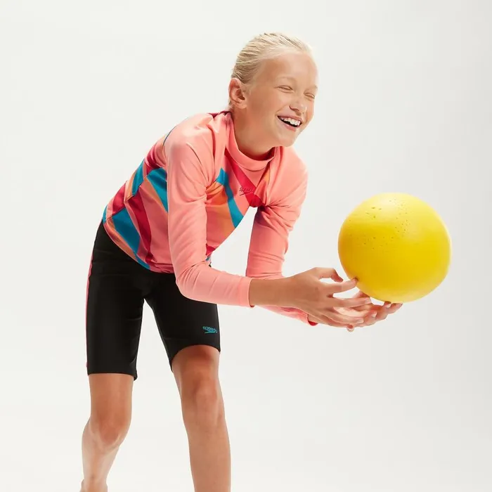 Kids Girl039s Rash Vests Speedo Girls039 Long Sleeve Rash Top CoralAqua