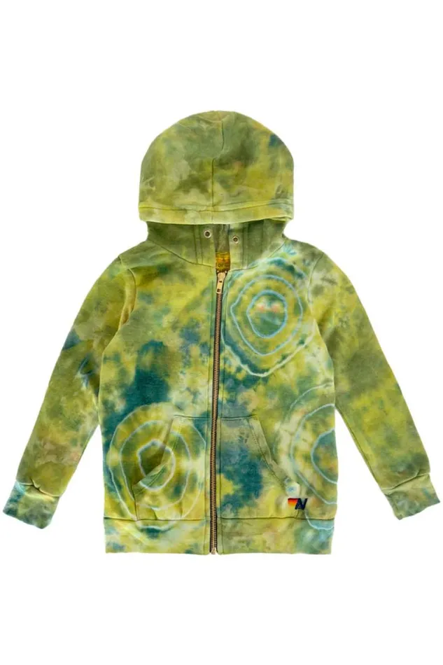 Kids Hoodies Aviator Nation Hand Dyed Zip Hoodie 8211 Tie Dye Green Yellow
