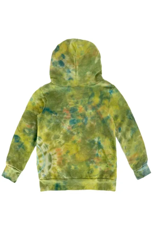 Kids Hoodies Aviator Nation Hand Dyed Zip Hoodie 8211 Tie Dye Green Yellow