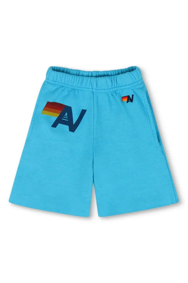 Kids Shorts Aviator Nation Logo Sweatshorts 8211 Neon Blue