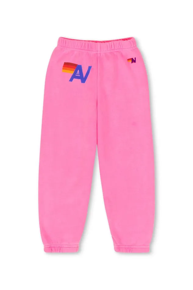 Kids Sweatpants Aviator Nation Logo Sweatpants 8211 Neon Pink