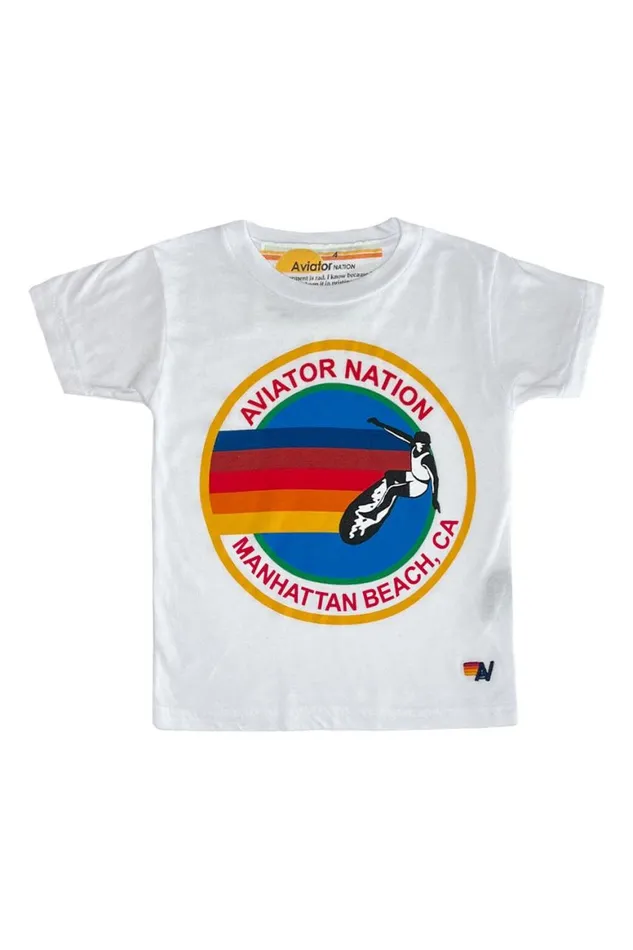Kids Tees Aviator Nation Manhattan Beach Tee 8211 White
