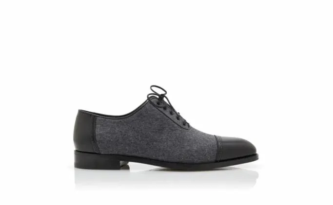 LaceUps Men Manolo Blahnik MANOLOBlack And Dark Grey Wool Lace Up Shoes LaceUps Men Manolo Blahnik MANOLOBlack And Dark Grey Wool Lace Up Shoes
