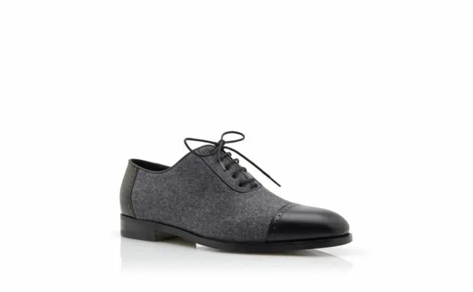 LaceUps Men Manolo Blahnik MANOLOBlack And Dark Grey Wool Lace Up Shoes LaceUps Men Manolo Blahnik MANOLOBlack And Dark Grey Wool Lace Up Shoes
