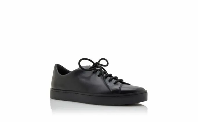 LaceUps Men Manolo Blahnik SEMANADOBlack Calf Leather Sneakers LaceUps Men Manolo Blahnik SEMANADOBlack Calf Leather Sneakers