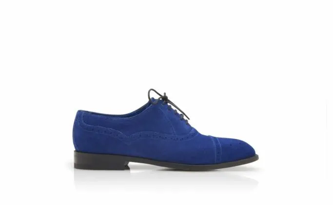 LaceUps Men Manolo Blahnik WITNEYBright Blue Suede Cap Toe Oxfords LaceUps Men Manolo Blahnik WITNEYBright Blue Suede Cap Toe Oxfords