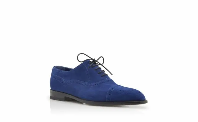 LaceUps Men Manolo Blahnik WITNEYBright Blue Suede Cap Toe Oxfords LaceUps Men Manolo Blahnik WITNEYBright Blue Suede Cap Toe Oxfords