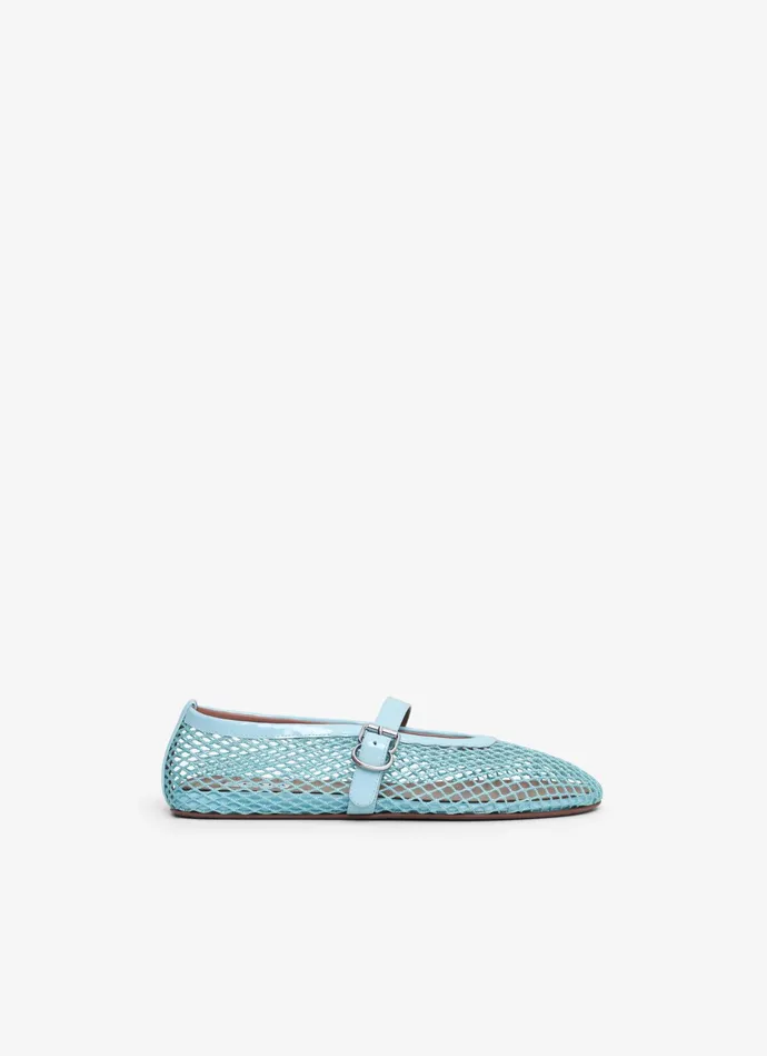 Lagoon Blue BALLET FLATS IN FISHNET Women Alaa Flat Shoes