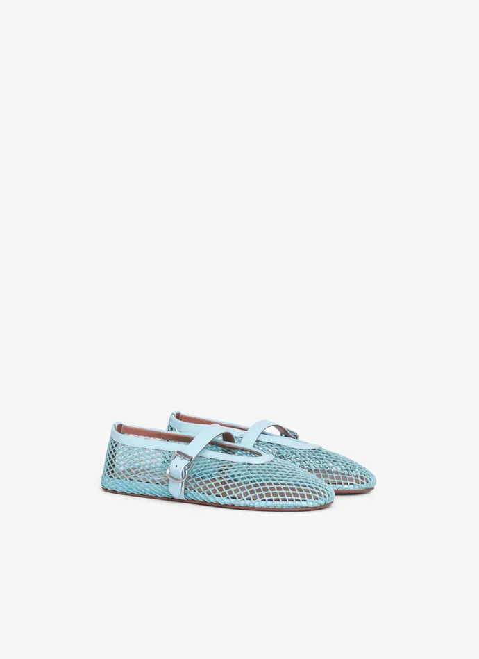 Lagoon Blue BALLET FLATS IN FISHNET Women Alaa Flat Shoes