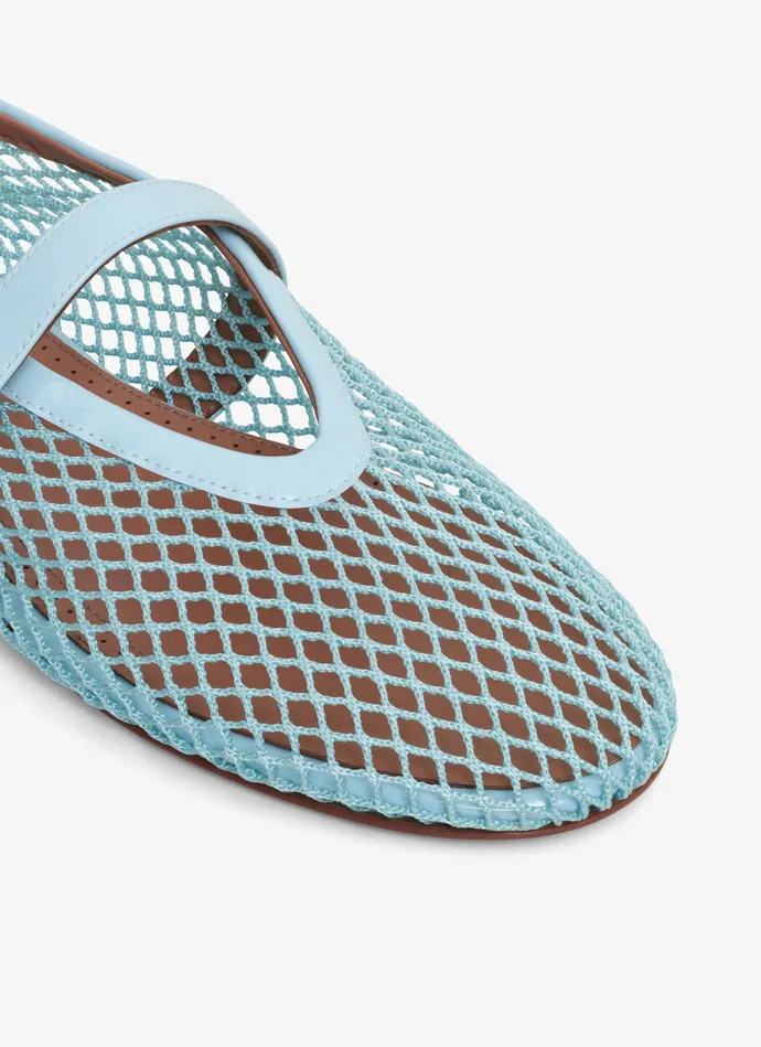 Lagoon Blue BALLET FLATS IN FISHNET Women Alaa Flat Shoes