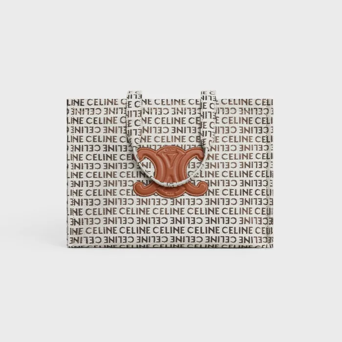 Large Cabas Thais In Textile With Celine AllOver Natural Tan Women CELINE CABAS Large Cabas Thais In Textile With Celine AllOver Natural Tan Women CELINE CABAS