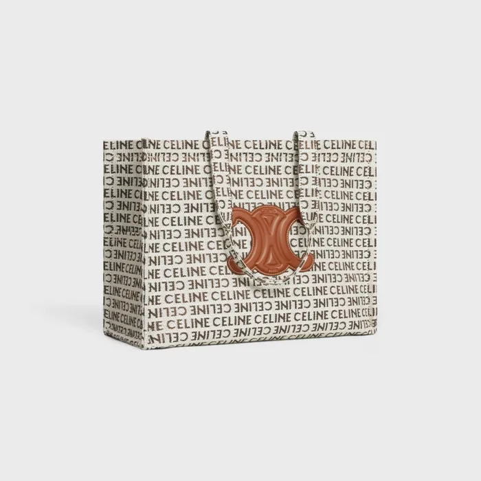 Large Cabas Thais In Textile With Celine AllOver Natural Tan Women CELINE CABAS Large Cabas Thais In Textile With Celine AllOver Natural Tan Women CELINE CABAS