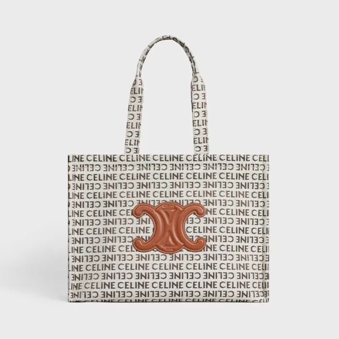 Large Cabas Thais In Textile With Celine AllOver Natural Tan Women CELINE CABAS Large Cabas Thais In Textile With Celine AllOver Natural Tan Women CELINE CABAS