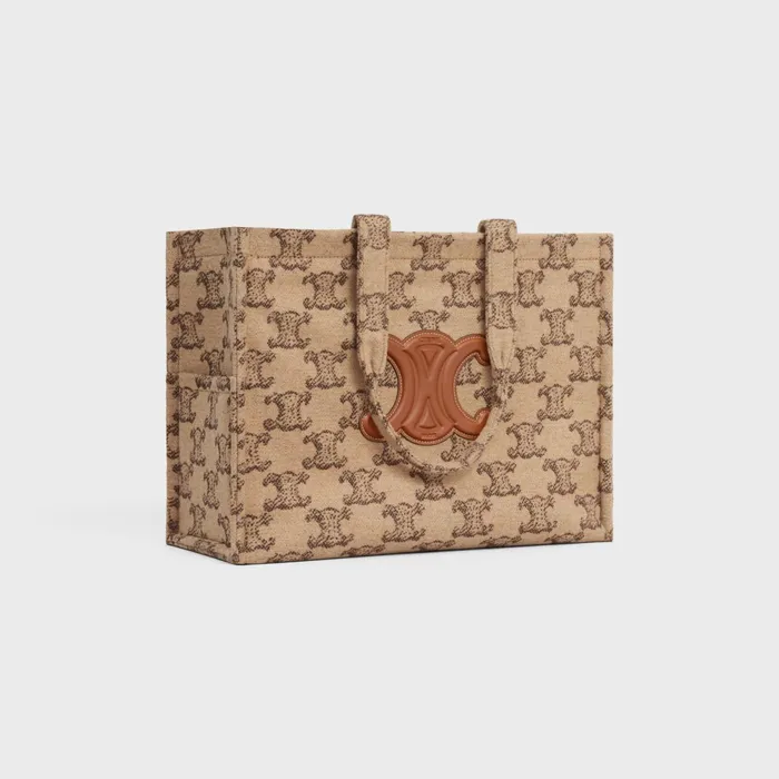 Large Cabas Thais In Textile With Triomphe Camel Women CELINE CABAS Large Cabas Thais In Textile With Triomphe Camel Women CELINE CABAS